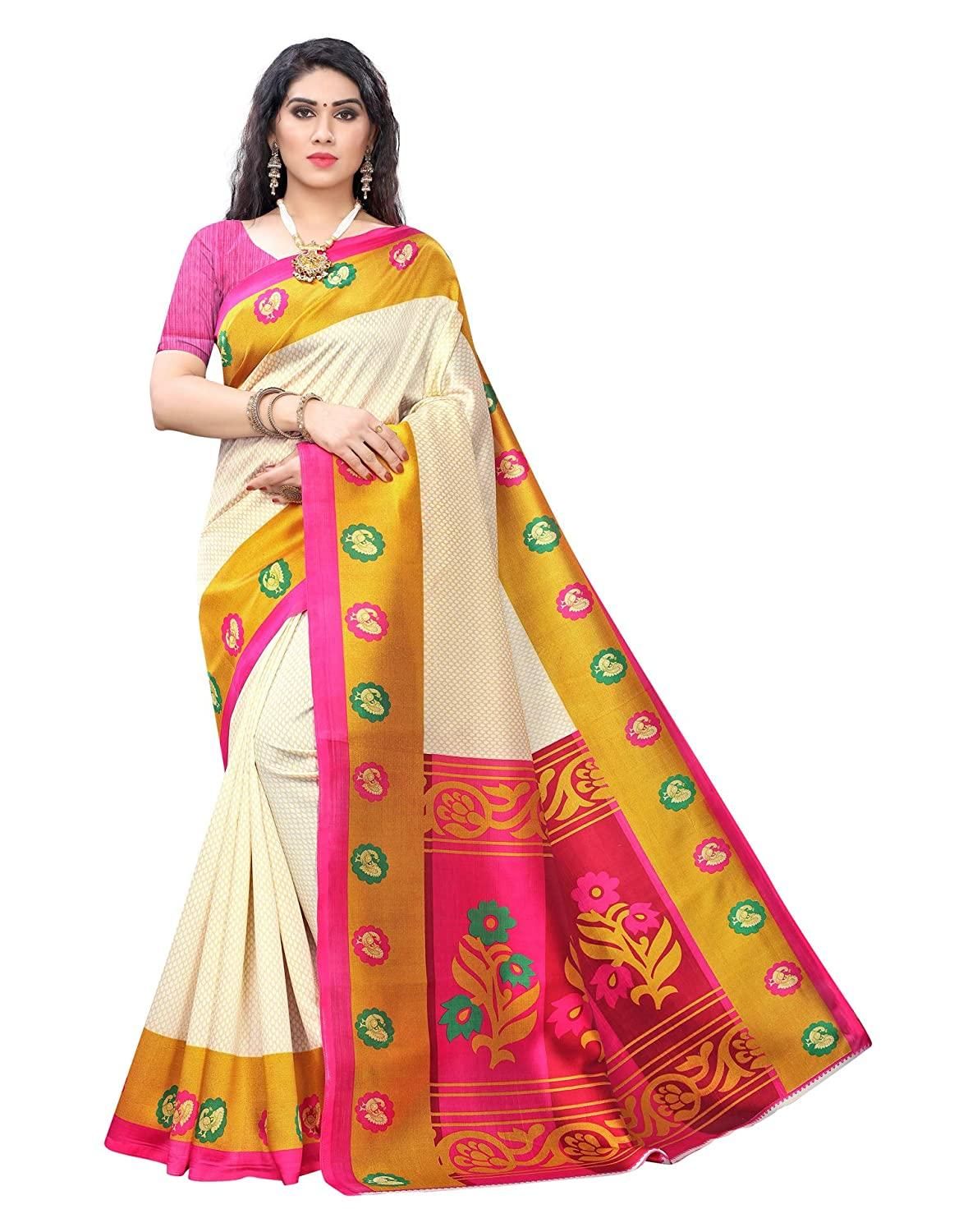 Gorgeous Printed Art Silk Saree