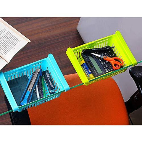 Plastic Fridge Organizer Drawer, Adjustable Fridge Storage Basket Pack of 4