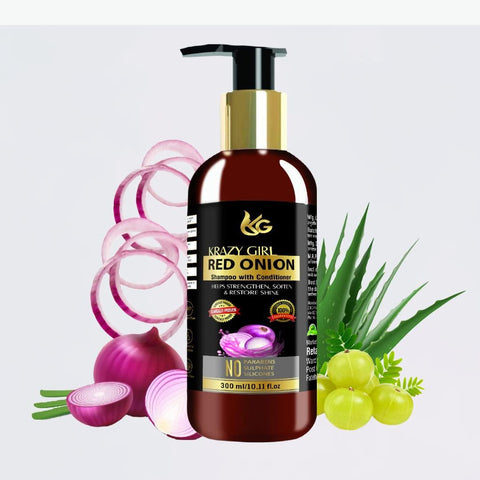 Krazy Girl Red Onion Shampoo for Hair Growth and Hair Fall Control