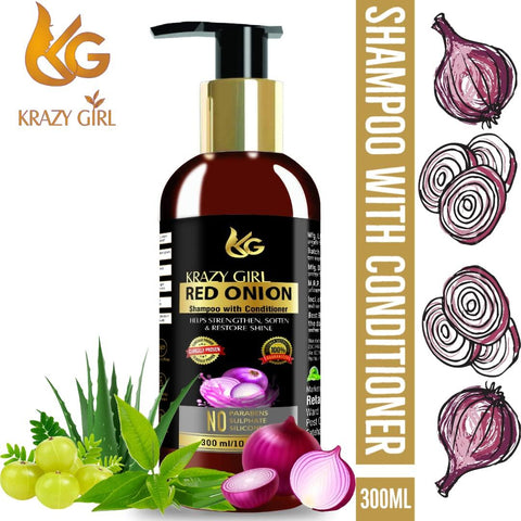 Krazy Girl Red Onion Shampoo for Hair Growth and Hair Fall Control
