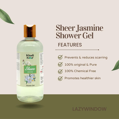 Khadi Kamal Herbal 100 Pure Natural & Organic Jasmine Body Shower Gel For Man And Women 300ml Pack of 5