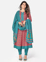 Elegant Cotton Printed Kurti Pant Dupatta Set