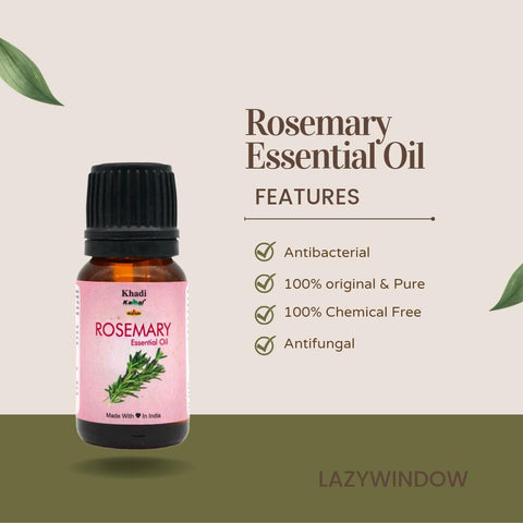 Khadi Kamal Herbal 100 Pure Natural & Organic Rosemary Oil For Men And Women For Hair And Skin 10ml Pack of 5