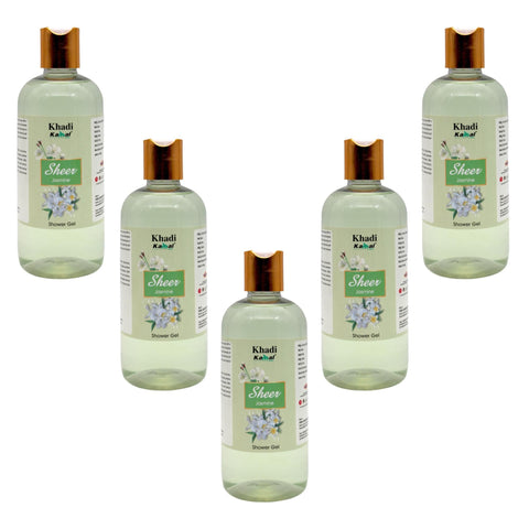 Khadi Kamal Herbal 100 Pure Natural & Organic Jasmine Body Shower Gel For Man And Women 300ml Pack of 5
