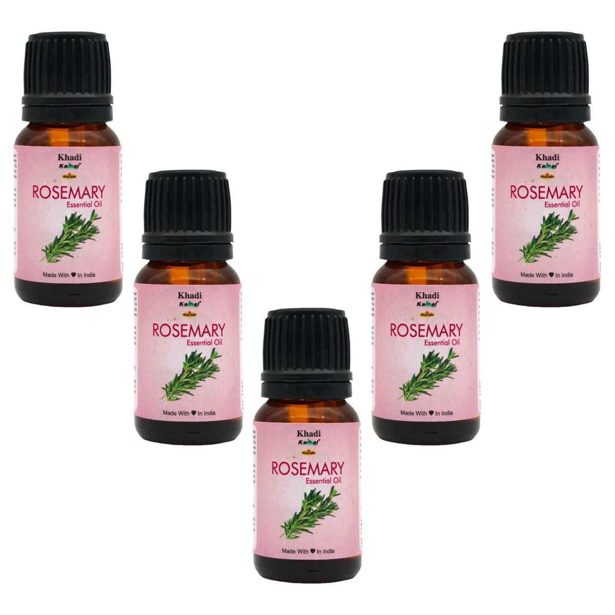 Khadi Kamal Herbal 100 Pure Natural & Organic Rosemary Oil For Men And Women For Hair And Skin 10ml Pack of 5