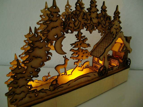 Premium Quality Raw MDF Christmas Ornaments Lamp  - Christmas DIY Decor and gifting