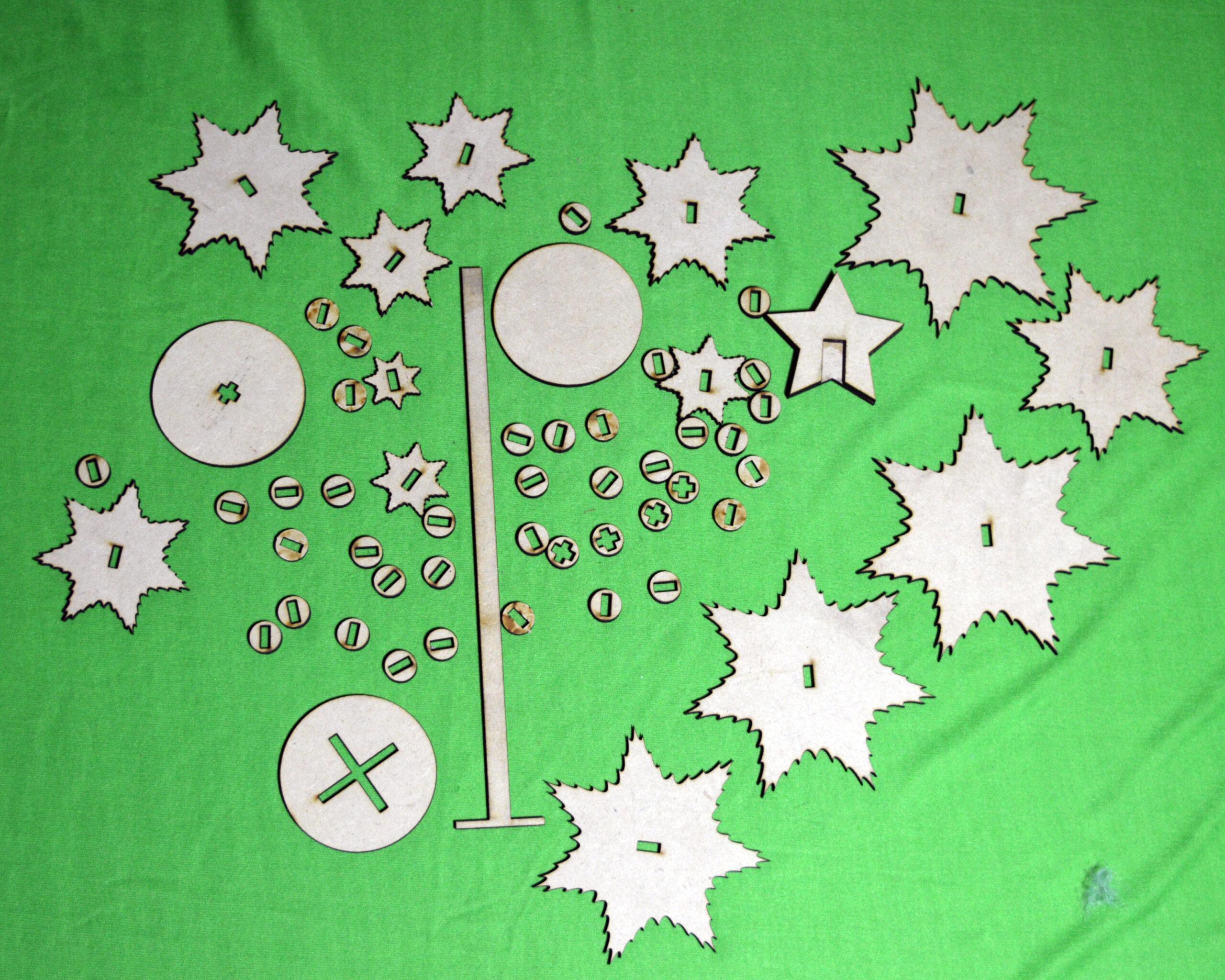 Premium Quality Raw MDF Christmas Tree for Craft and DIY decor - 1 Pc