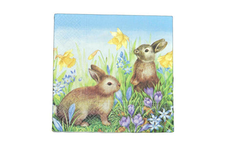 Decoupage Tissue/ Napkin - Bunny in the garden - 1 Pc