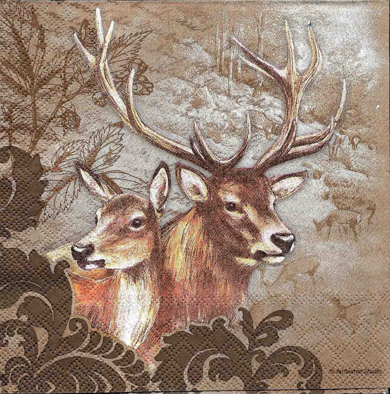 Decoupage-Tissue-Pair-of-Deer-1-Pc