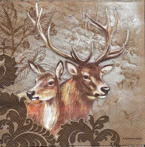 Decoupage-Tissue-Pair-of-Deer-1-Pc