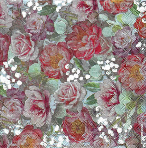 Decoupage-Tissue-Red-flower-garden-1-Pc