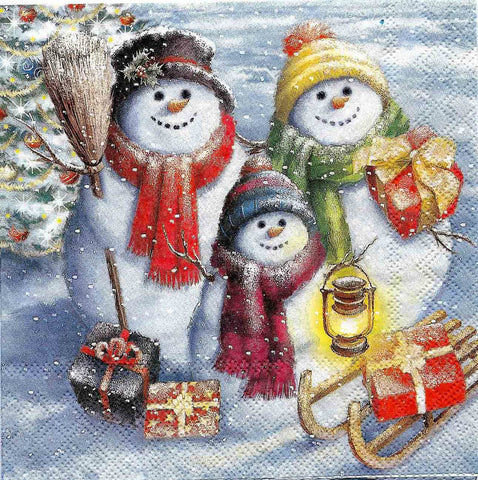 Decoupage-Tissue-Snowman-Family-1-Pc