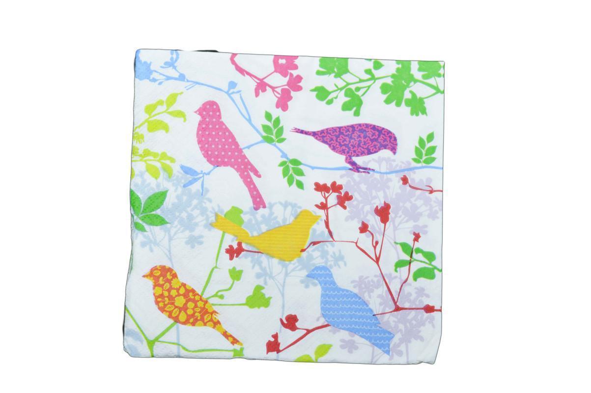 Decoupage Tissue/Napkin - Colorful shaded bird - 1 Pc