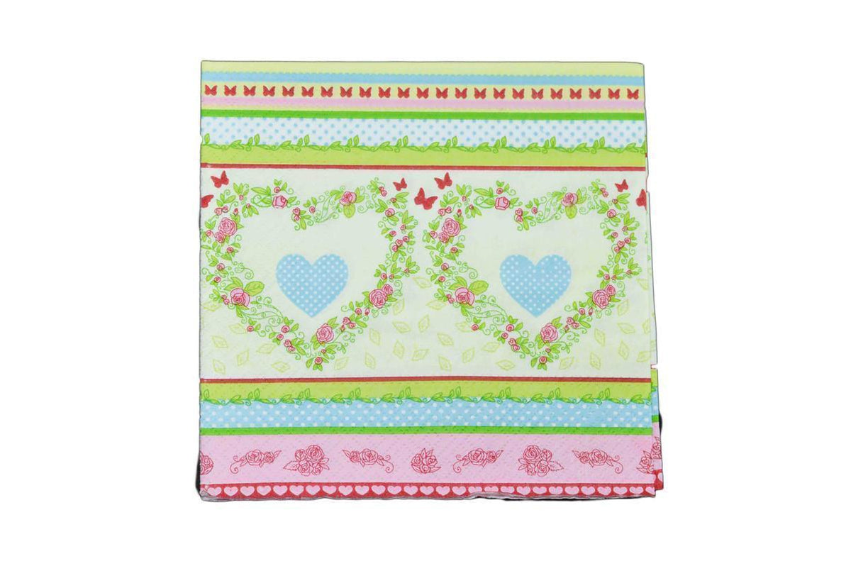 Decoupage Tissue/ Napkin - Heart in roses - 1 Pcs