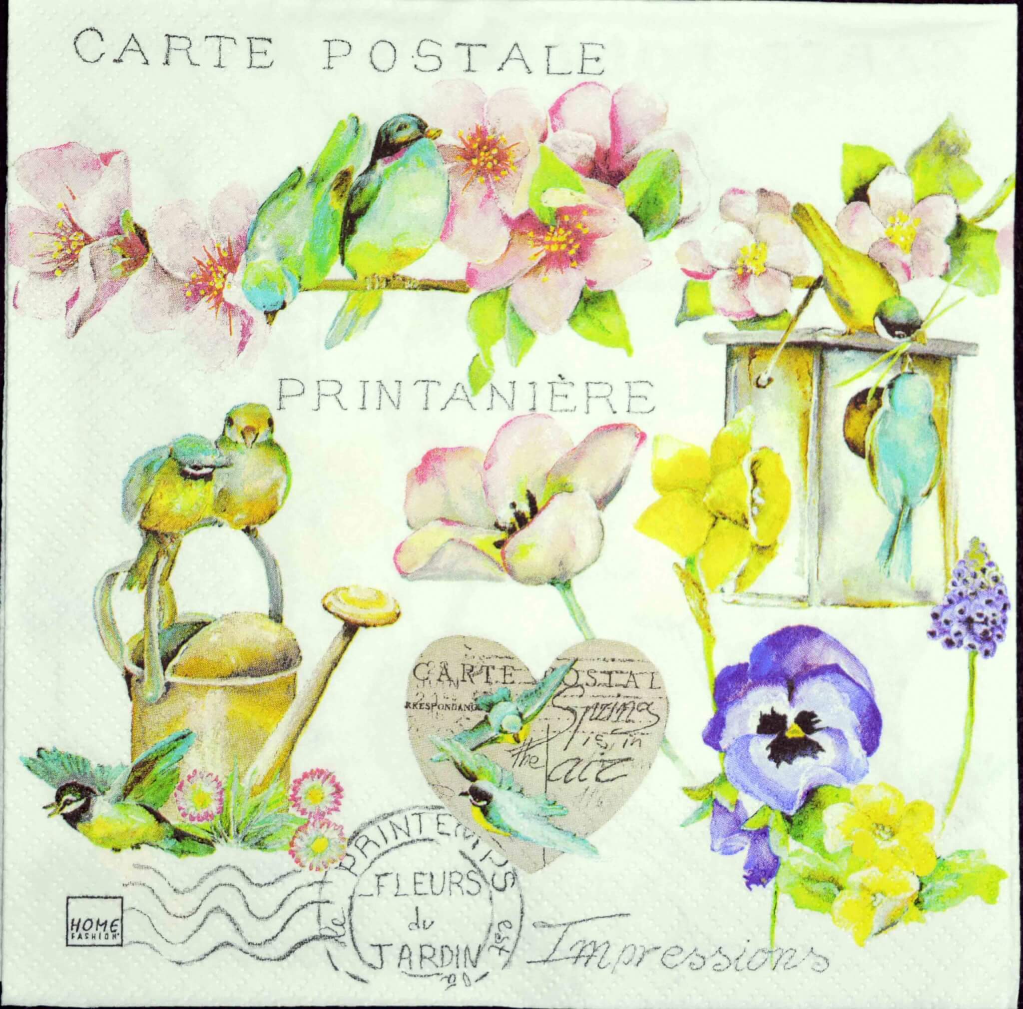 Decoupage Tissue/Napkin - Colorful flowers n pansy - 1 Pc