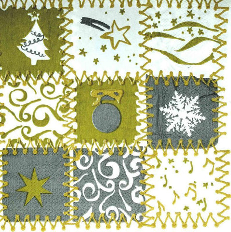 Decoupage Napkin/tissue - White Christmas tree and snowflakes- 1 Pc