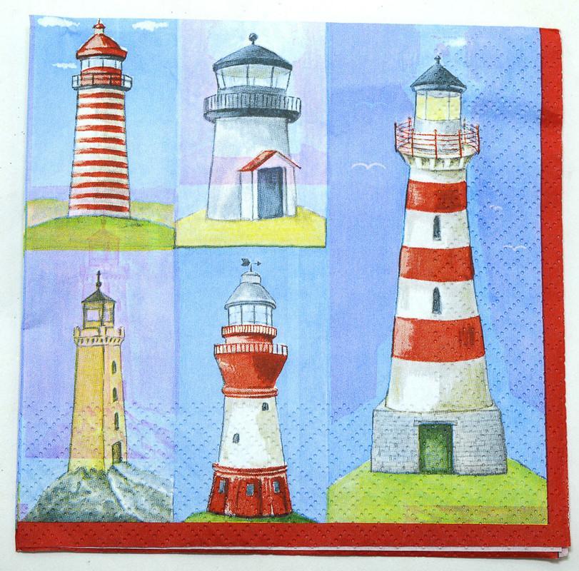 Decoupage Napkins/Tissue paper - Light house - 1 Pc