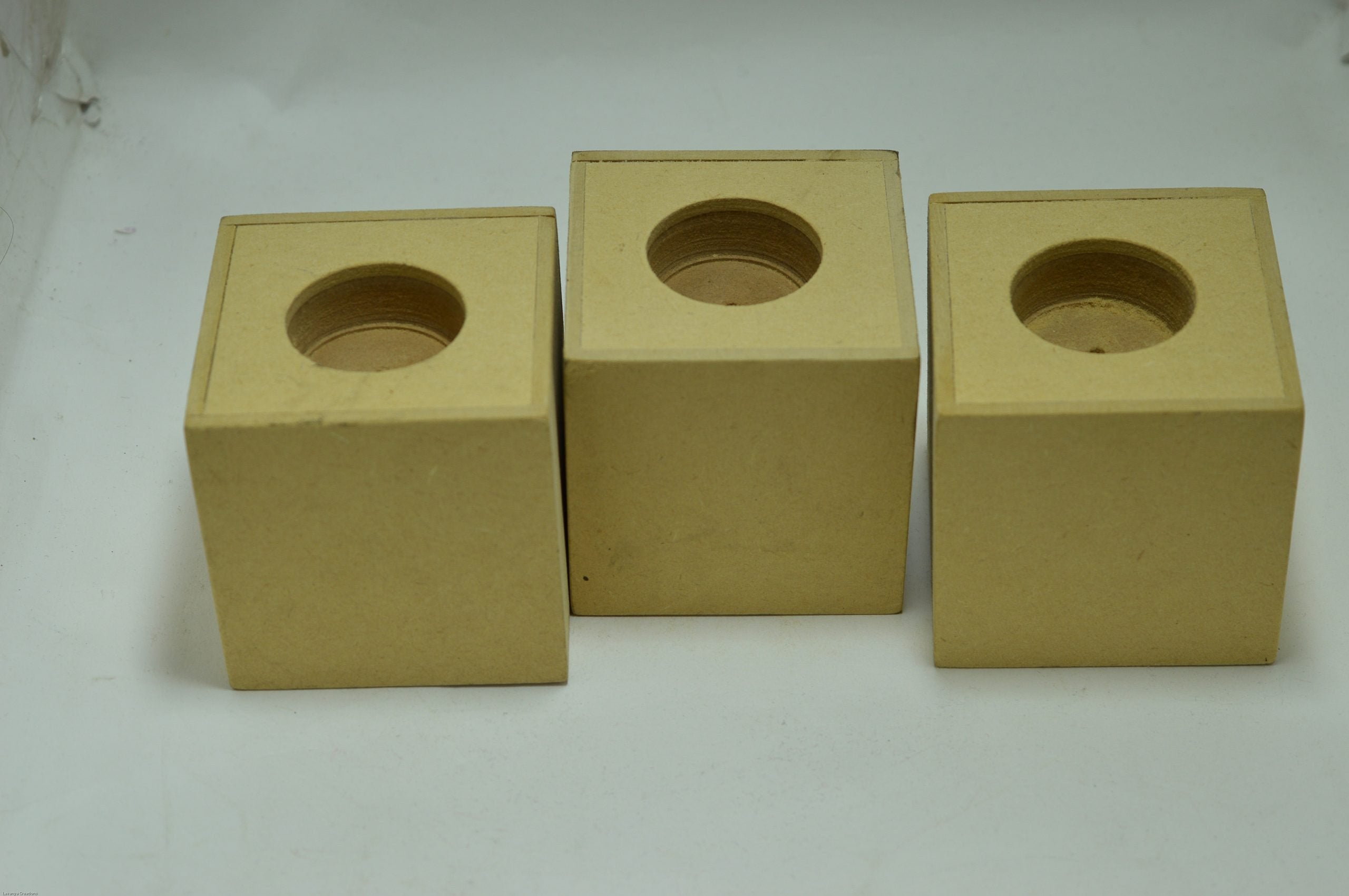 Premium Qual;ity Raw MDF Wooden Tea Light Stand - 2 PCs.