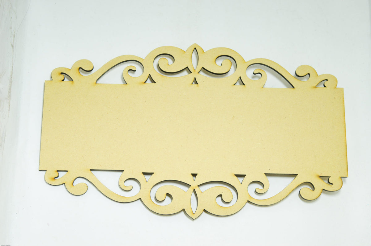 Premium Qualiy Raw MDF Wooden  Name Plate with both side Laser Cut design - 1 Pc.