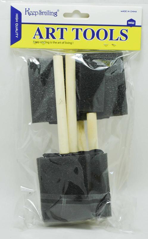 Flat Foam brushes for craft - 4 PCs