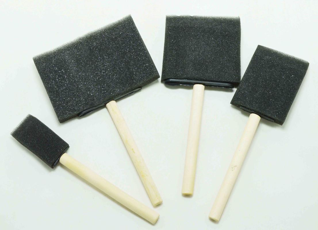 Flat Foam brushes for craft - 4 PCs
