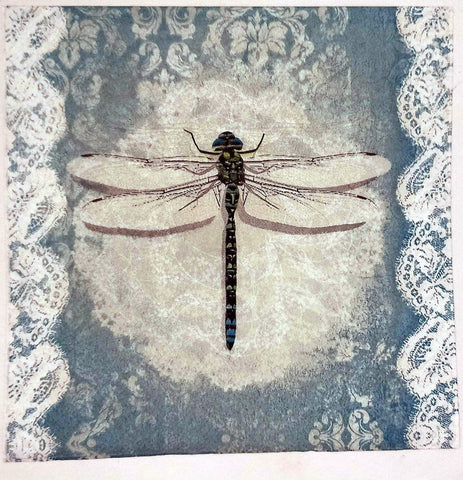 Decoupage Tissue/Napkin - Dragon Fly in green base- 1 Pc