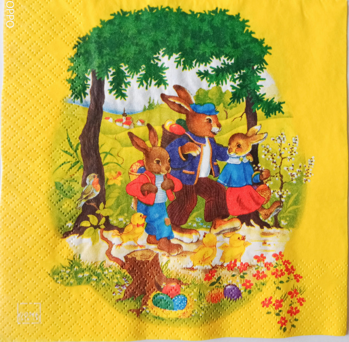 Decoupage Napkin - Bunny Family - 1 Pc.