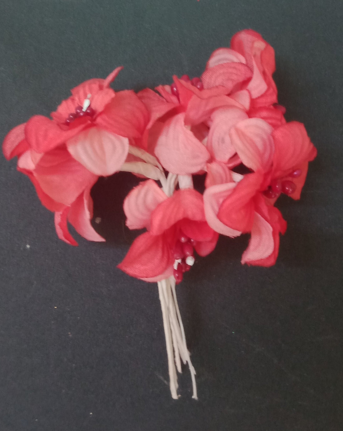 Handmade Red Flowers - 6 pcs