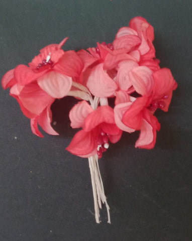 Handmade Red Flowers - 6 pcs