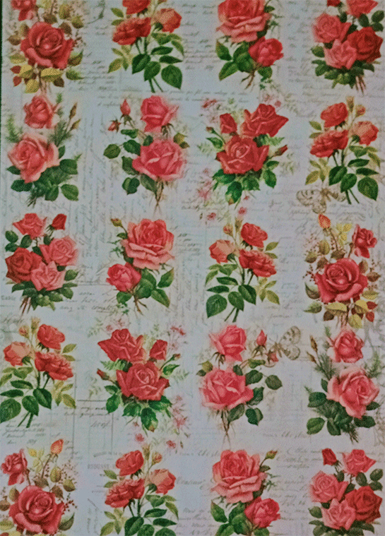 Decoupage Paper - Red Roses - Size A4 - 2 sheets