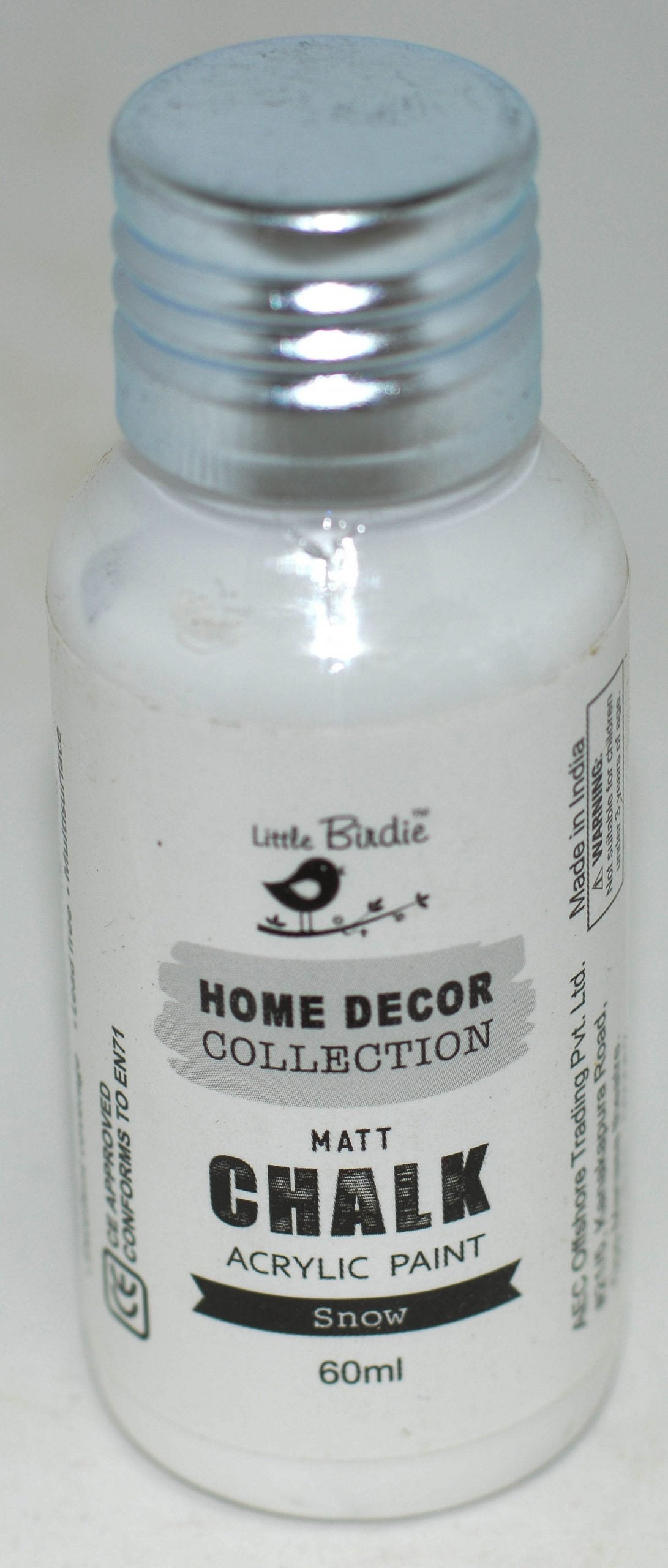 CHALK PAINT MATT (Snow White) - 60 ml Pastel Shades - 1 Pc