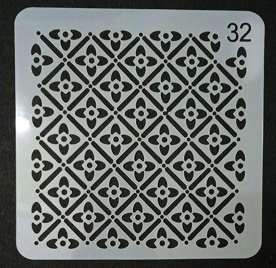 Art & Craft Stencil  - Diamond Flower -  size 5*5 inch - 1 P c