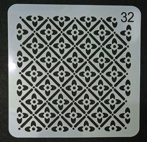 Art & Craft Stencil  - Diamond Flower -  size 5*5 inch - 1 P c