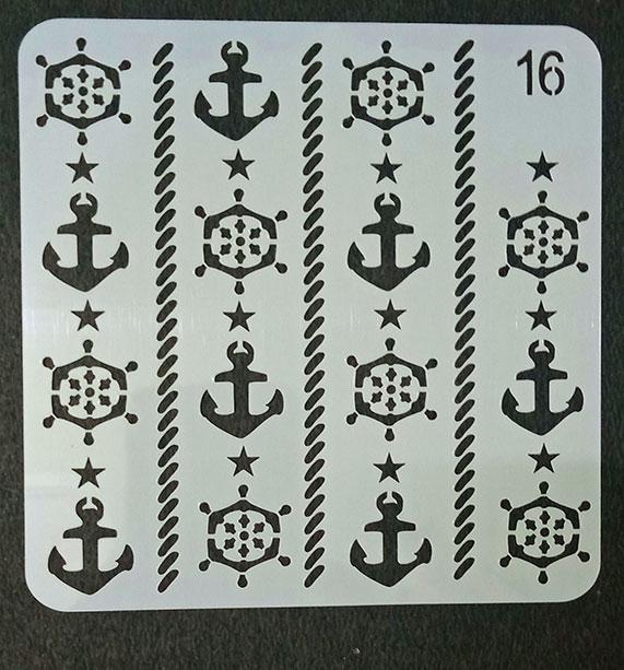 Art & Craft Stencil  - Wheel & Anchor -  size 5*5 inch - 1 P c