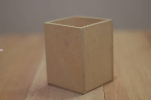Premium Quality Raw MDF Wood Pen Stand - 1Pc.