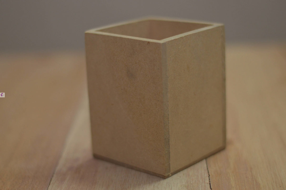 Premium Quality Raw MDF Wood Pen Stand - 1Pc.