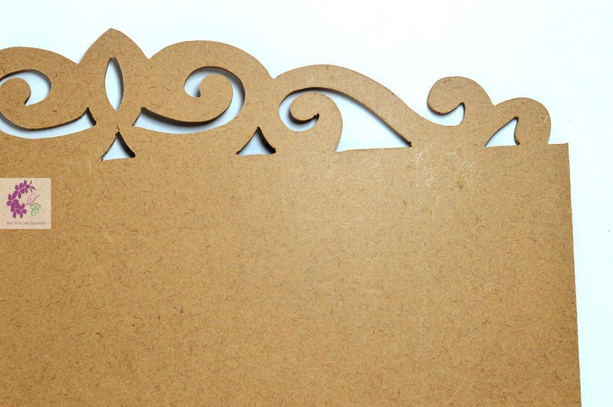 Premium Quality RAW MDF Wooden  Name Plate single side laser cut design - 1 Pc