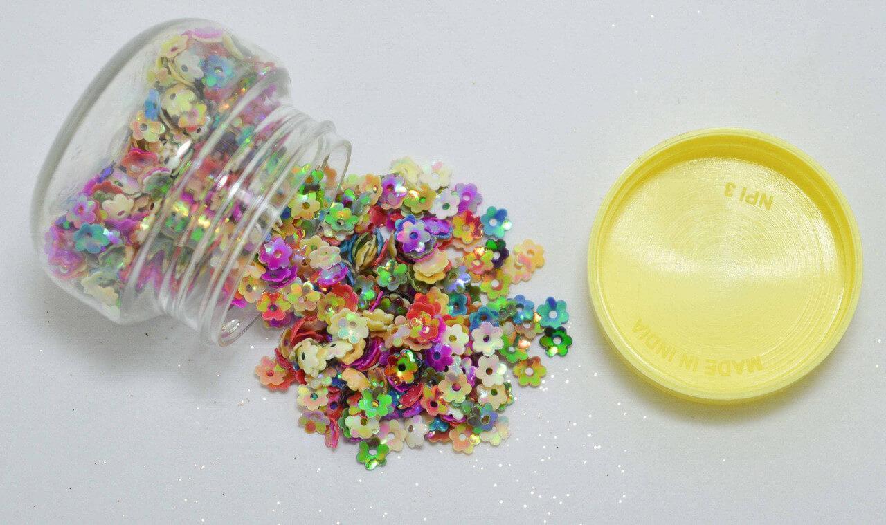Shaker element multi-colored flowers  for craft - 1 Pc