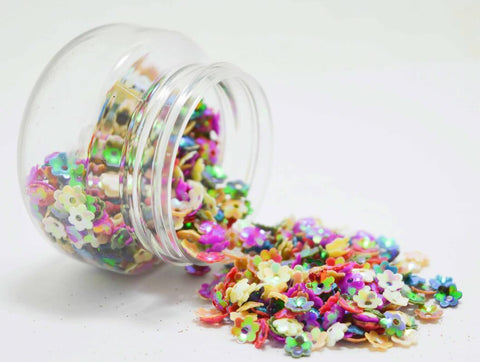 Shaker element - Multi colored flowers for crafting - 15 gm