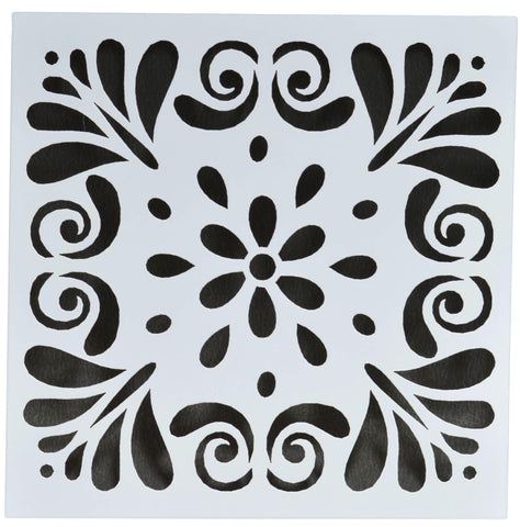 Stencil - Floral Design - Size 6*6 inch -1Pc