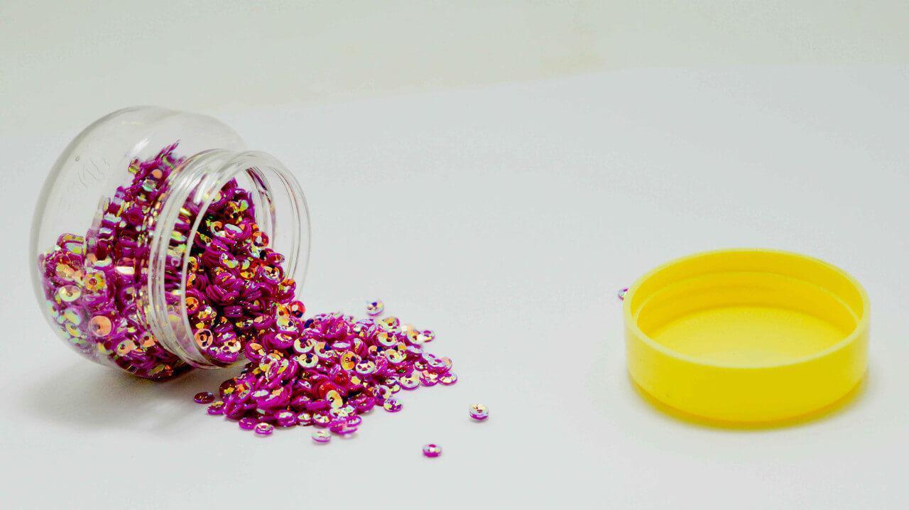 Shaker element Magenta holographic for craft- 15 gm