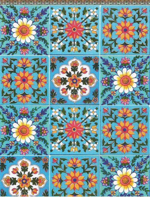 Decoupage Filament Paper - Tile design - A4 Size - 2 Sheets