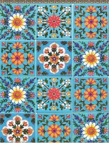Decoupage Filament Paper - Tile design - A4 Size - 2 Sheets